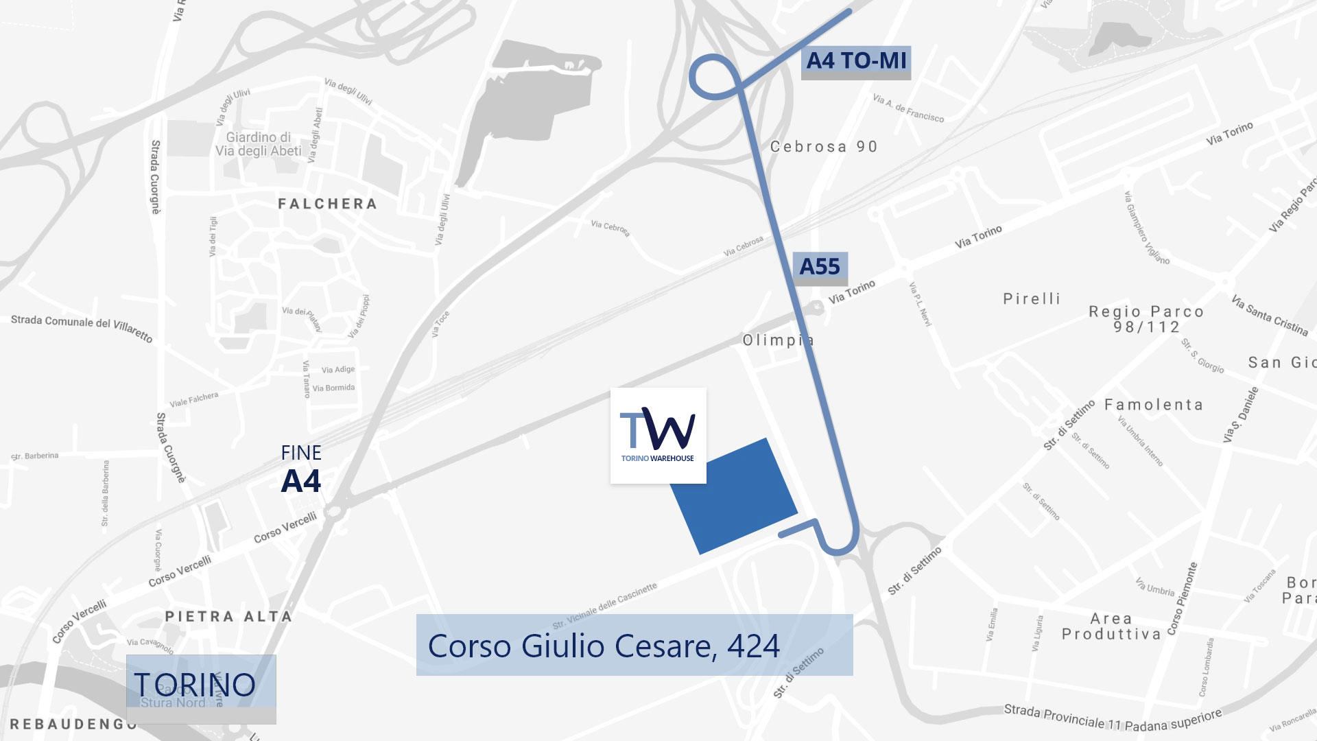 Mappa Geografica Torino Warehouse